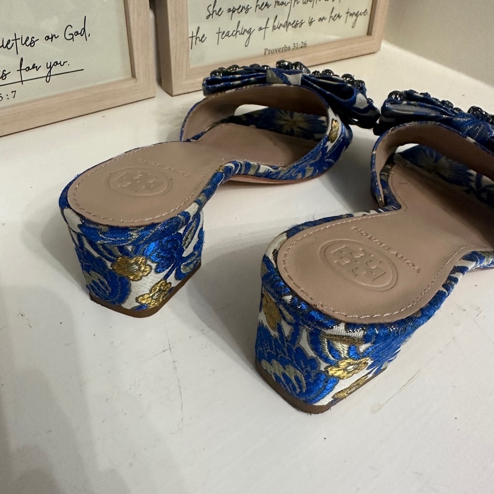 Tory Burch Valentina jeweled slides - Picture 2 of 3